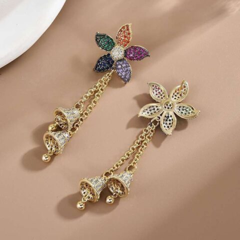 2 Bell Multi Color High Quality Earrings