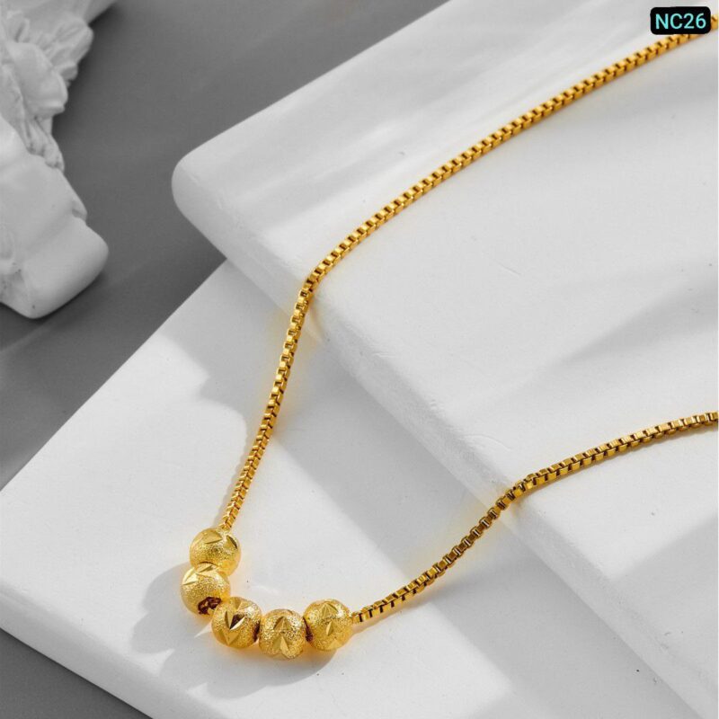 5 Ball 18K Gold polish Necklace - Image 3