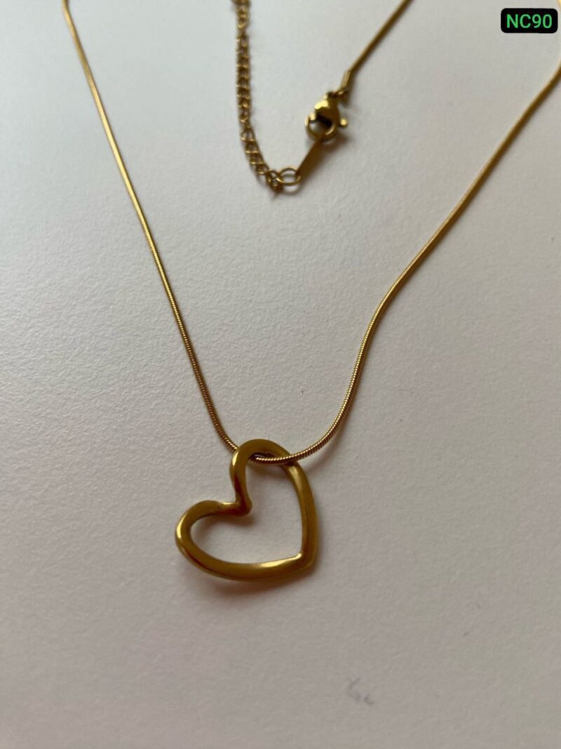 Single Love 22K Gold Polish Necklace - Image 4