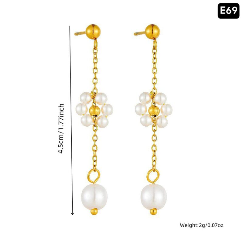 White Flower 18K Gold Earring - Image 2
