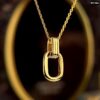 2 Rectangular inter lock 18K Gold Necklace