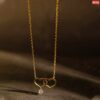 2 Love 1 Hanging Stone 18K Gold Necklace