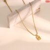 Rectenggular Butterfly 18K Gold Necklace