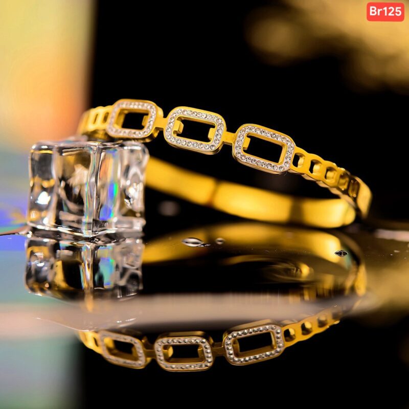 3 Rectangular 24K Gold Bracelet - Image 2
