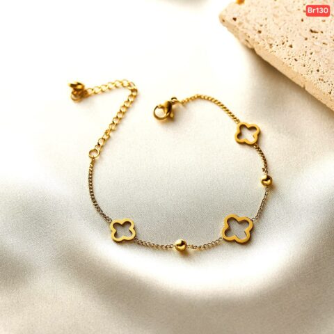 3 Flower 2 Ball Gold Bracelet