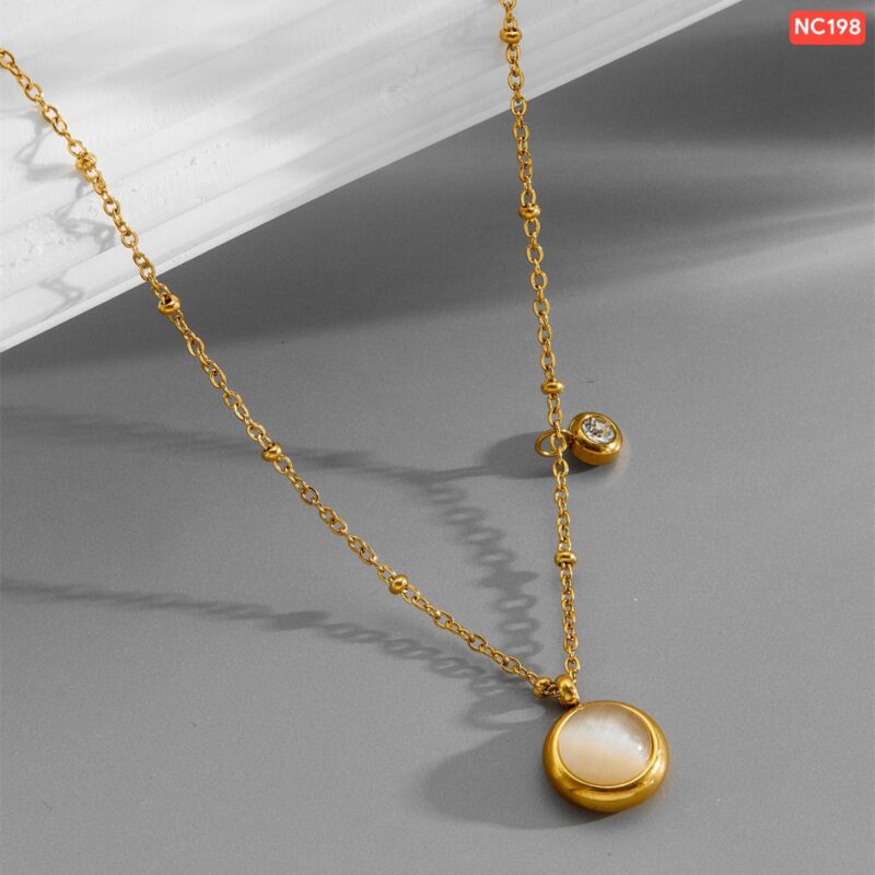 Opal Stone 1 zirocn stone Gold Necklace - Image 3