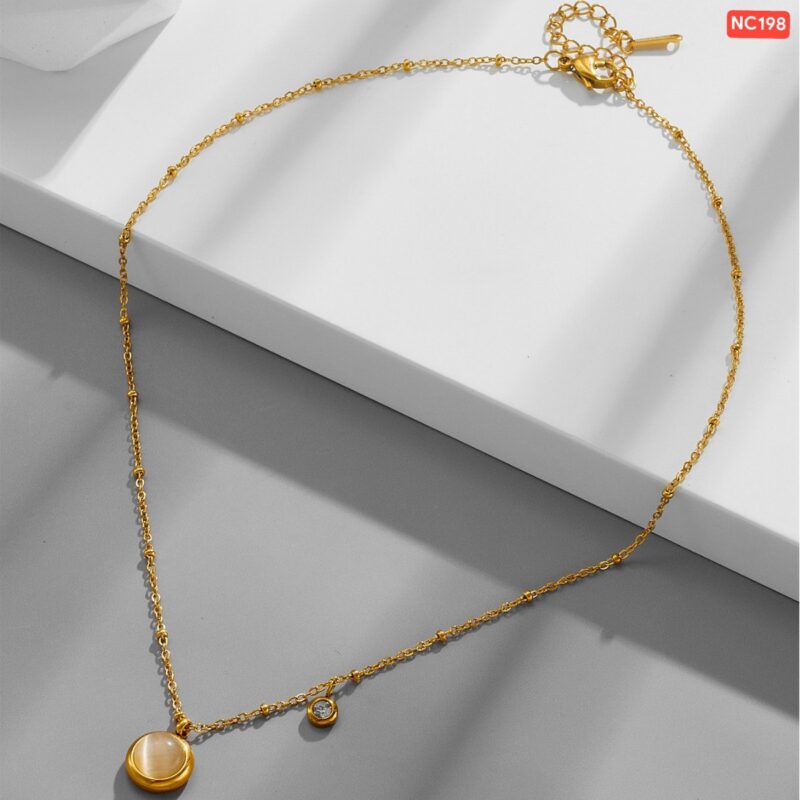 Opal Stone 1 zirocn stone Gold Necklace - Image 2