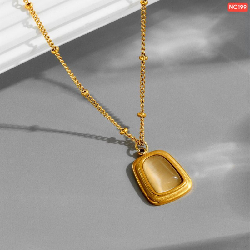 Opal Stone Multi Ball Gold Necklace - Image 2
