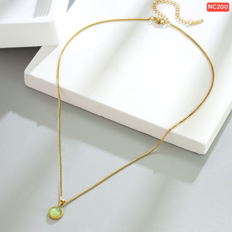 Green Opal Gold Necklace - Image 3