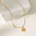 18K Gold Plated Snowflake Stainless Steel Chain (4)