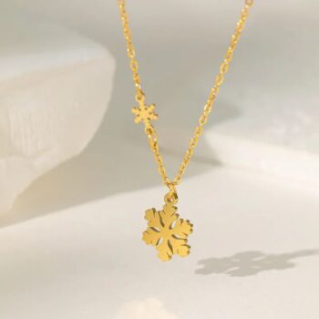 18K Gold Plated Snowflake Stainless Steel Chain