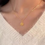 18K Gold Plated Snowflake Stainless Steel Chain (4)