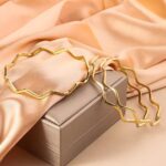 18K Gold Plated Stainless Steel Thin Plain Line Wire Round Circle Bracelets (1)