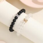 2Pcs Luminous Couple Bracelet Crown Couple Charm Handmade Adjustable (3)