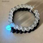 2Pcs Luminous Couple Bracelet Crown Couple Charm Handmade Adjustable (3)