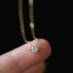 Dainty Minimalist Solitaire Zircon Charm Necklace Anti Tarnish Stainless Steel Chain (2)