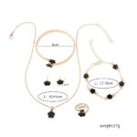Four-piece Lucky Five Flower Bracelet Necklace (3)
