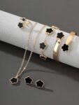 Four-piece Lucky Five Flower Bracelet Necklace (3)