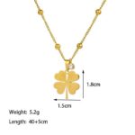 Lucky Clover Pendant Necklace Stainless Steel Gold colour Necklace (2)