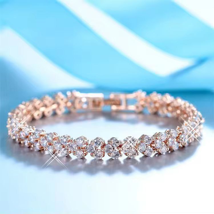 New Shiny Full Rhinestone Silver Color Bracelet for Women (1)