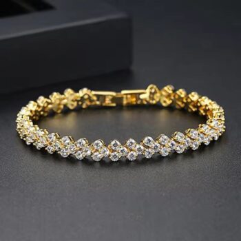 New Shiny Full Rhinestone Silver Color Bracelet for Women