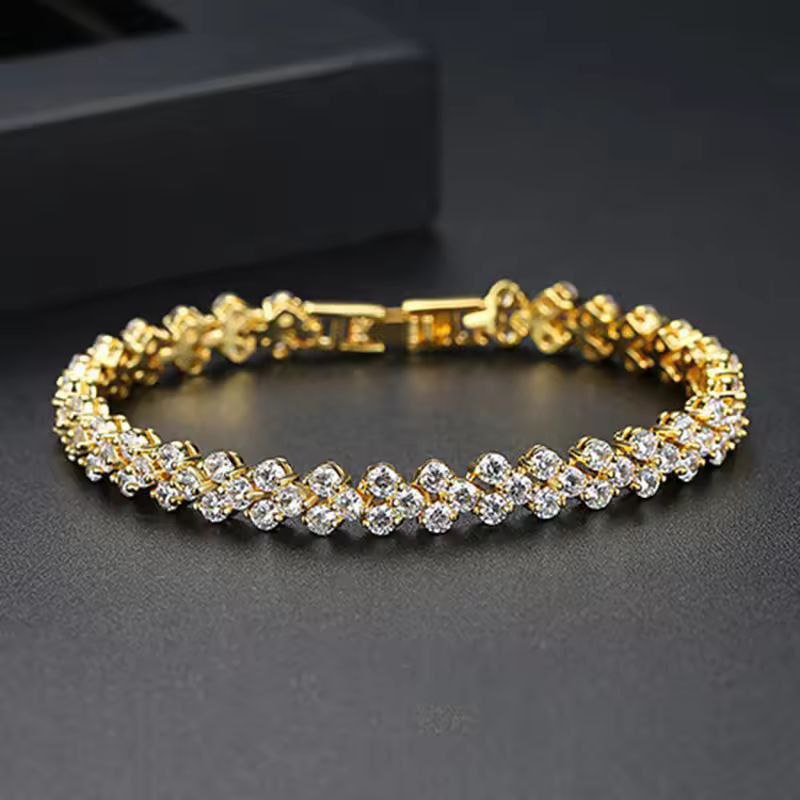 New Shiny Full Rhinestone Silver Color Bracelet for Women (3)