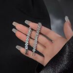 New Shiny Full Rhinestone Silver Color Bracelet for Women (3)
