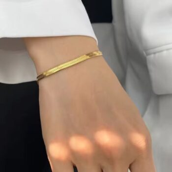 Stainless Steel Snake Chain Bracelet for Women, Classic Chain Bracelets