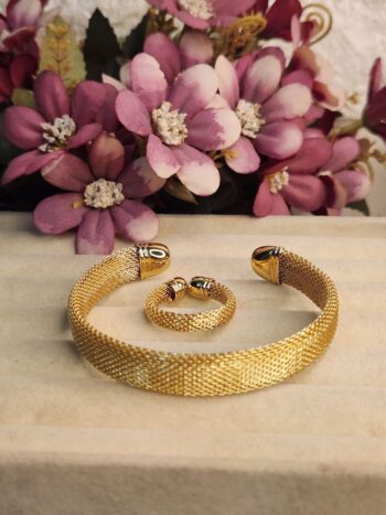 Cuff Bengal Metal Bracelet With Ring 1