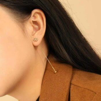 18k Gold plated Sui Suta dangle Ear Ring