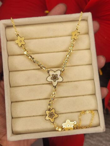 Stainless Steel Finger Ring Chain Bracelet For Women Fashion 1