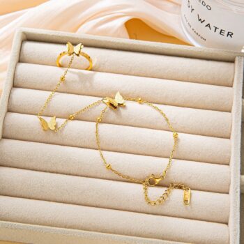 Stainless Steel Finger Ring Chain Bracelet 2