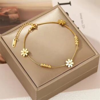 Daisy Flower Charm Chain Anklet/Bracelet for Women