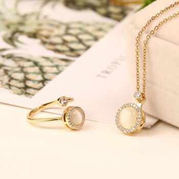 18k Gold Plated Stainless Steel Collarbone Necklace set