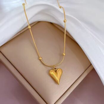 Stainless Steel Love Heart Pendant Necklace for Women