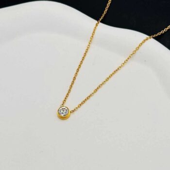 Small Exquisite Pendant Necklace For Women Girls Stainless Steel Fadeless Metal Adjustable Chain