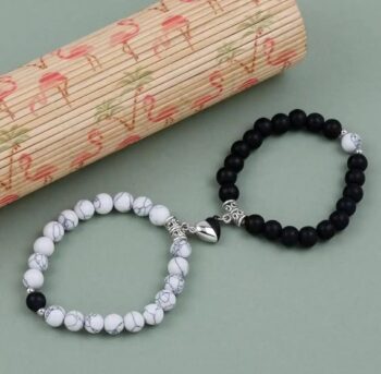 2pc/Set Natural Stone Beads Bracelet For Women Men